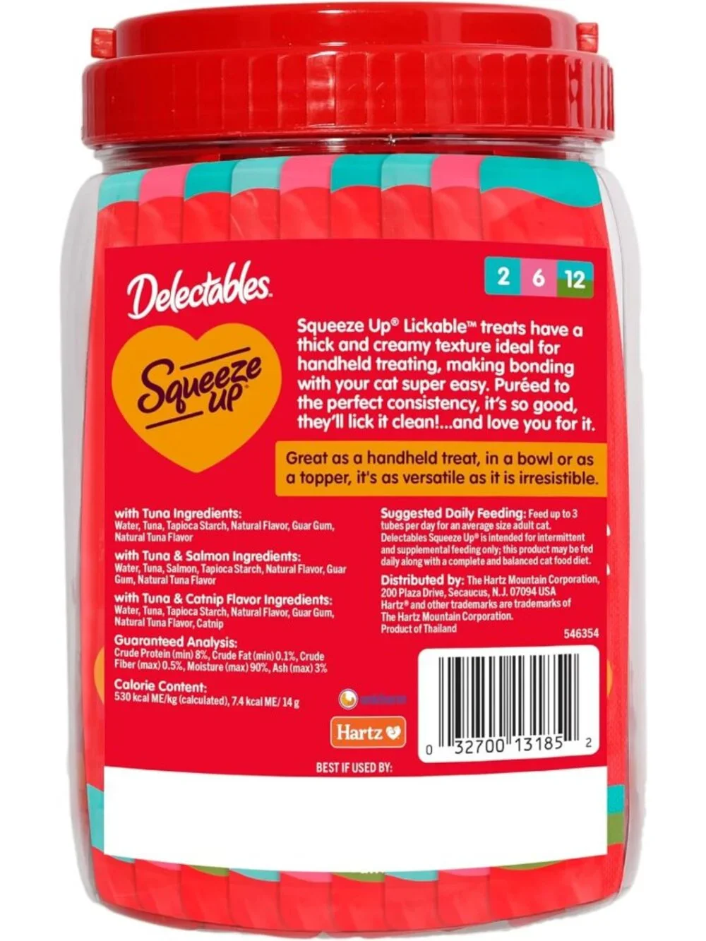 Creamy Squeezable Tuna & Salmon Cat Treats, Grain-Free, Lickable Puree, 48 Tubes